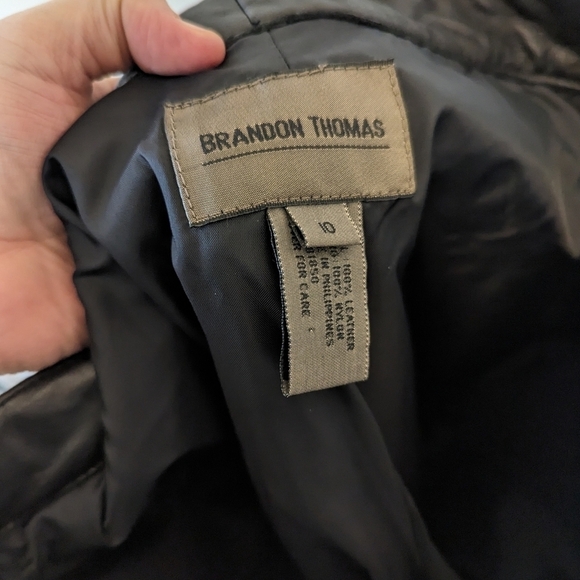 Vintage 90s Y2K Black Leather Straight Leg Pants Minimalist - Picture 14 of 15